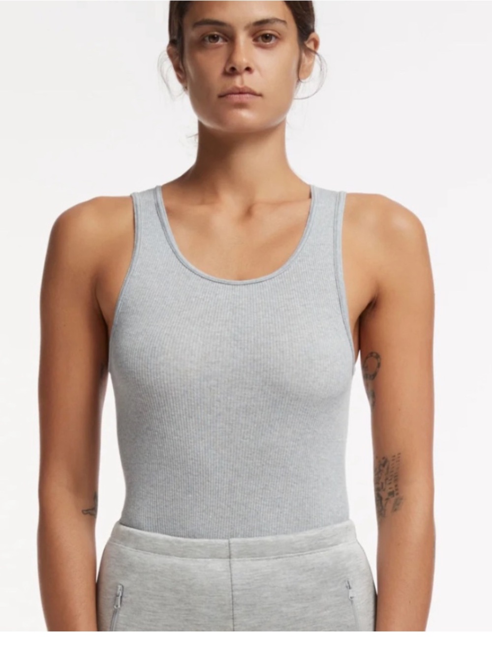 WARBRODE.NYC Ribbed Scoop Neck Tank in Grey Size Small EUC